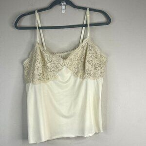 Vintage 70s Wonder Maid Camisole Tank Top Womens Small Neutral Layering Coquette